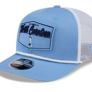 UNC TAR HEELS NEW ERA 9SEVENTY STRETCH SNAP COTTON TRUCKER PATCH ADJUSTABLE HAT
